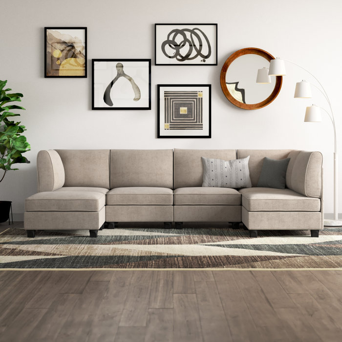 Mercury Row® Roeder 6 Piece Upholstered Sectional & Reviews Wayfair